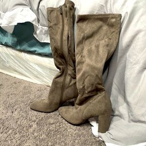 Franco Sarto grey suede knee high boots